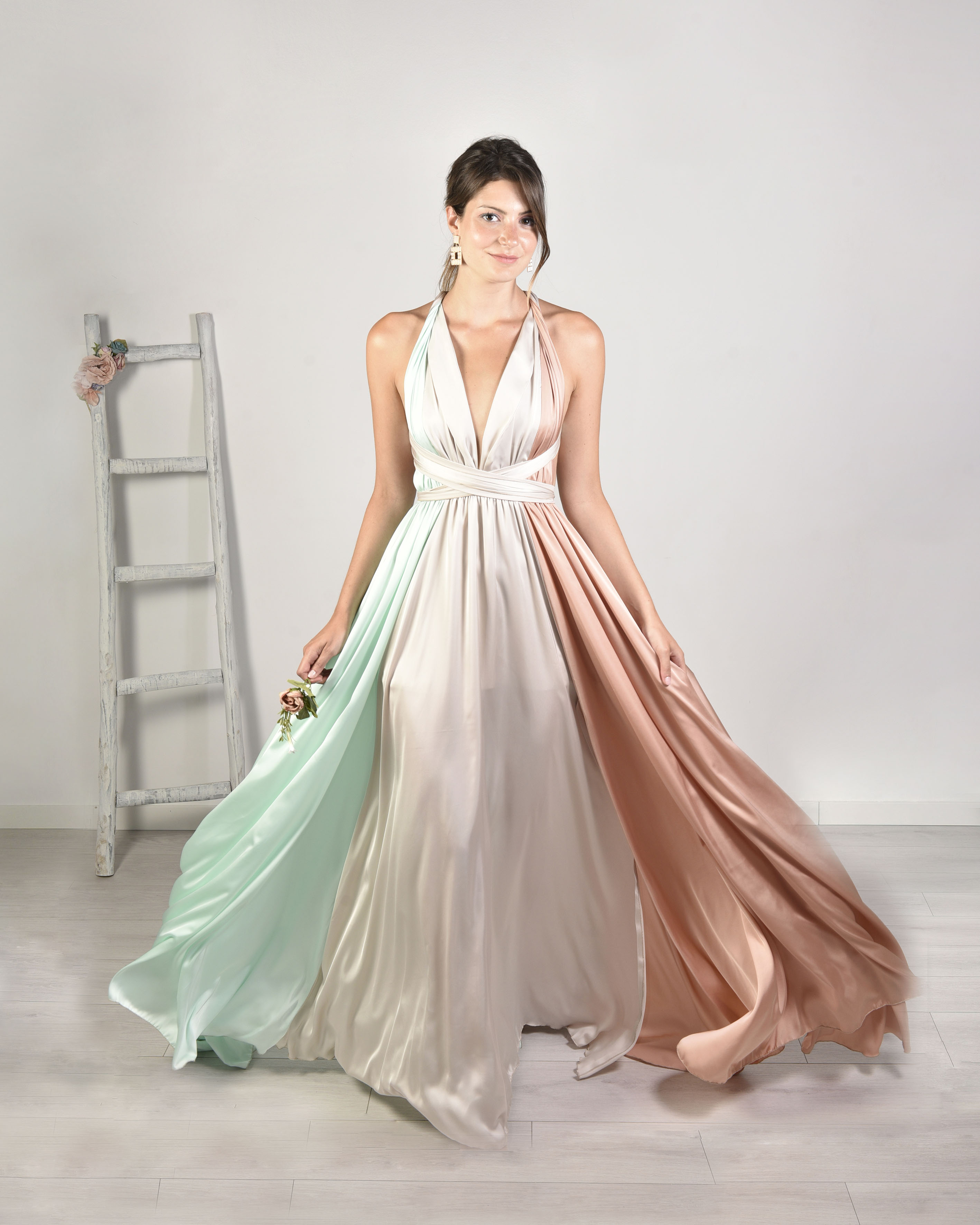 Vestido MULTIPOSICION TRICOLOR – Mabel Galindo