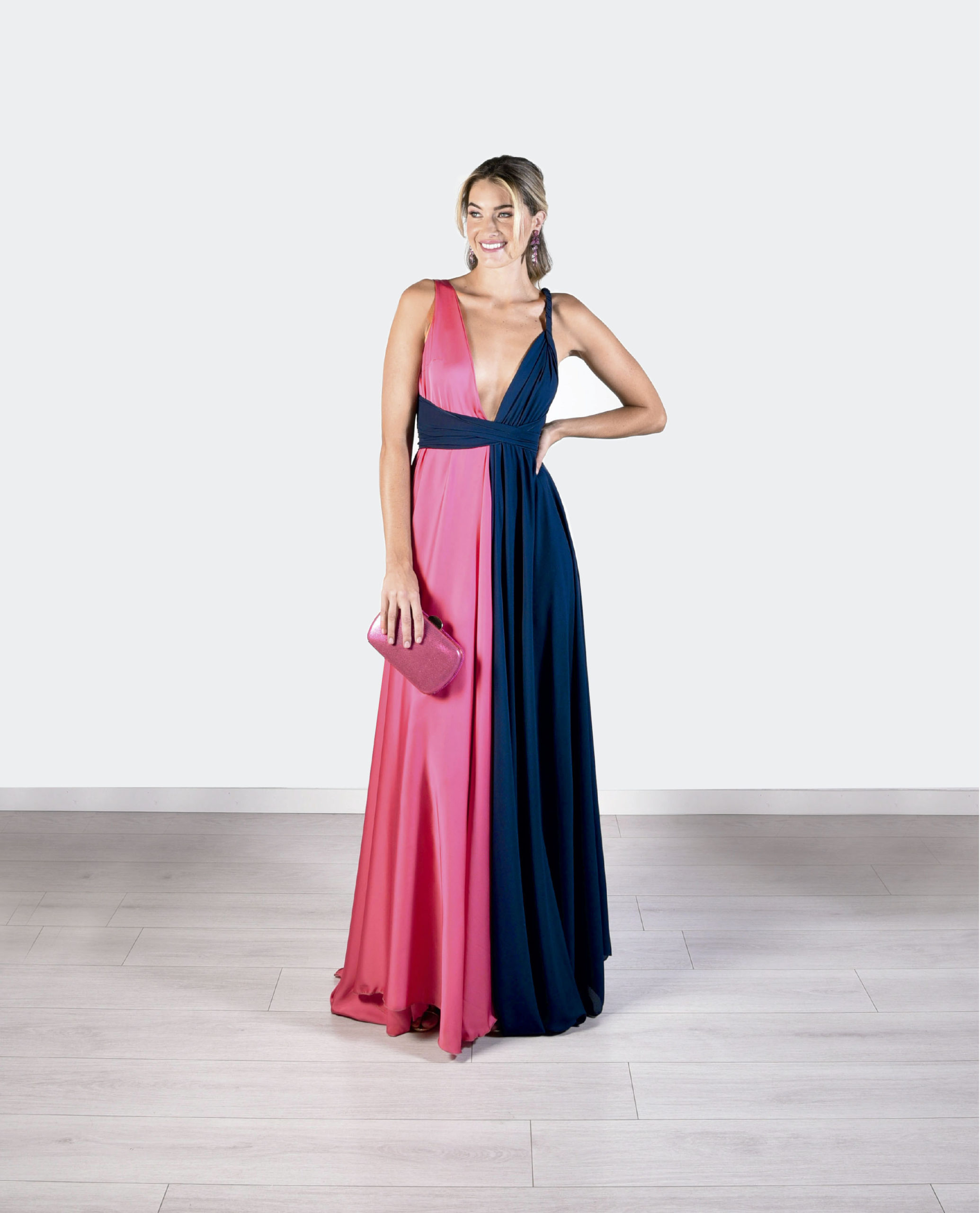 Vestido SCARLETT ROSA-AZUL – Mabel Galindo